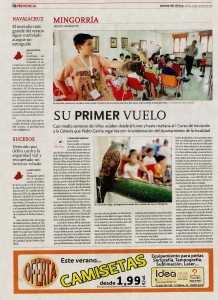 Diario de Ávila 25 de agosto de 2011: Su primer vuelo (Mingorría)